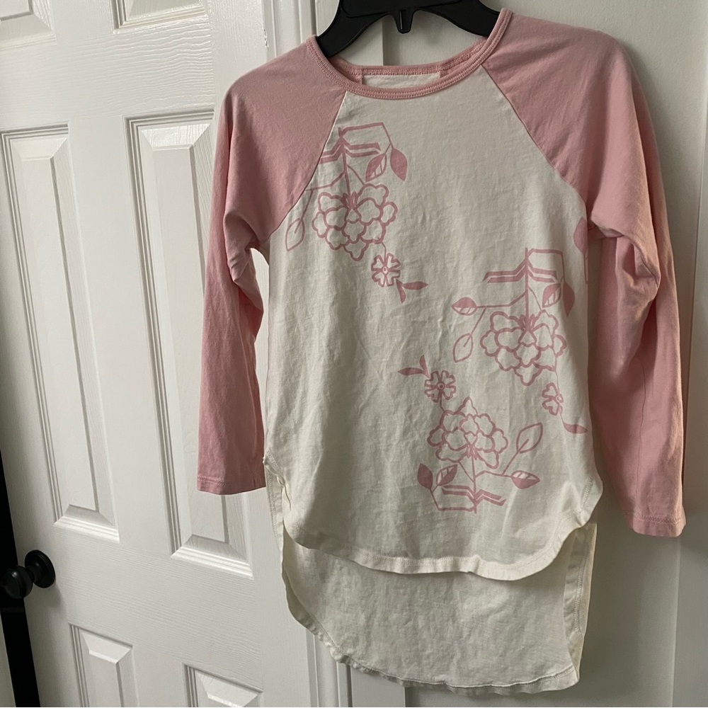 Tea Collection Floral Long-Tail Tunic T-Shirt in Size 10